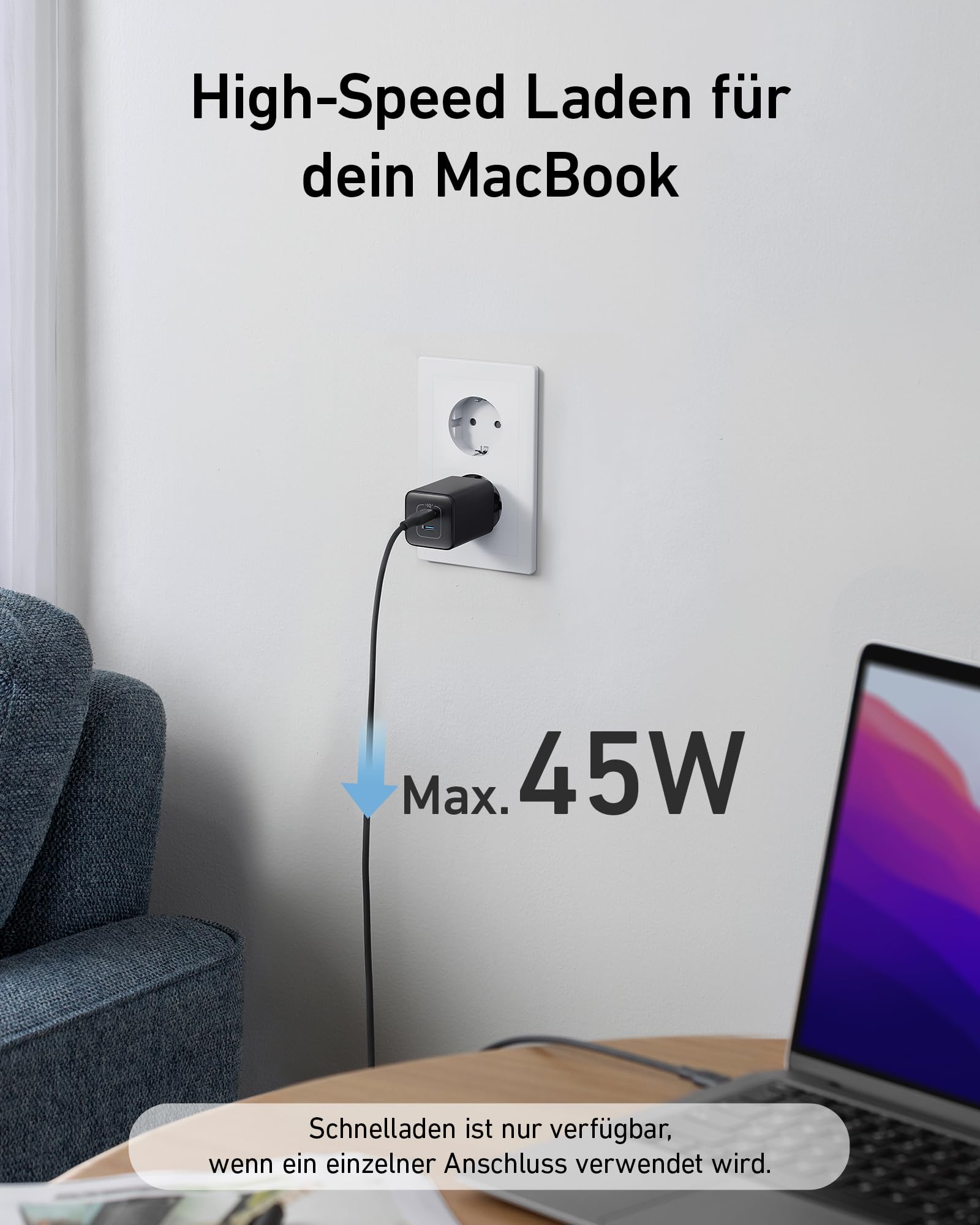Anker 47W USB C GaN 523 Nano 3 Fast Charger - Dual Port PD Charger for iPhone 16/16 Pro/16 Pro Max/16 Plus/15/14, Samsung Galaxy, Google Pixel 4/3, iPad - Compact Travel Charger (Cable Not Included) | Perfect for Home, Office & Travel Use