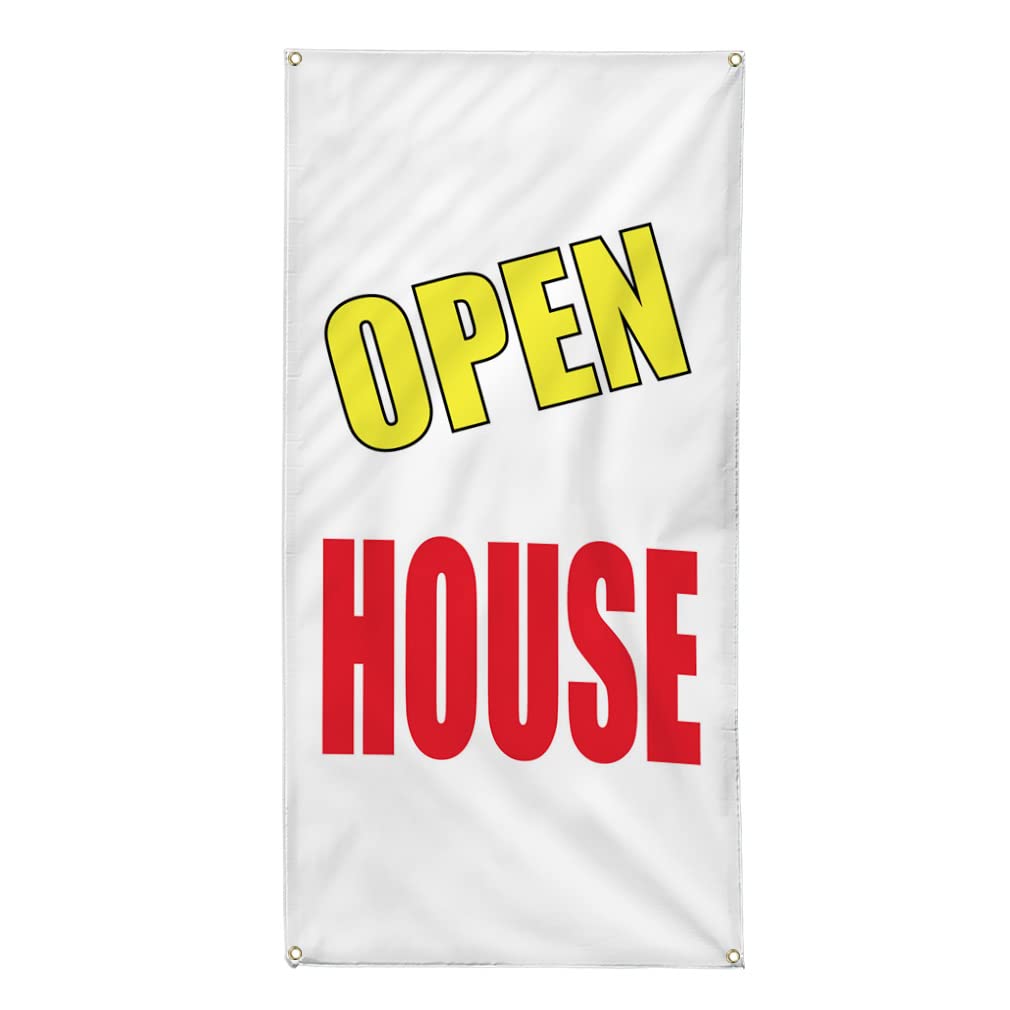 Premium Vertical Vinyl Banner - 144x60 Inches Weatherproof Outdoor Sign with 10 Grommets | Ideal for Open House, Business Promotion & Industrial Yard Signs | Multiple Sizes Available for Commercial & Residential Use