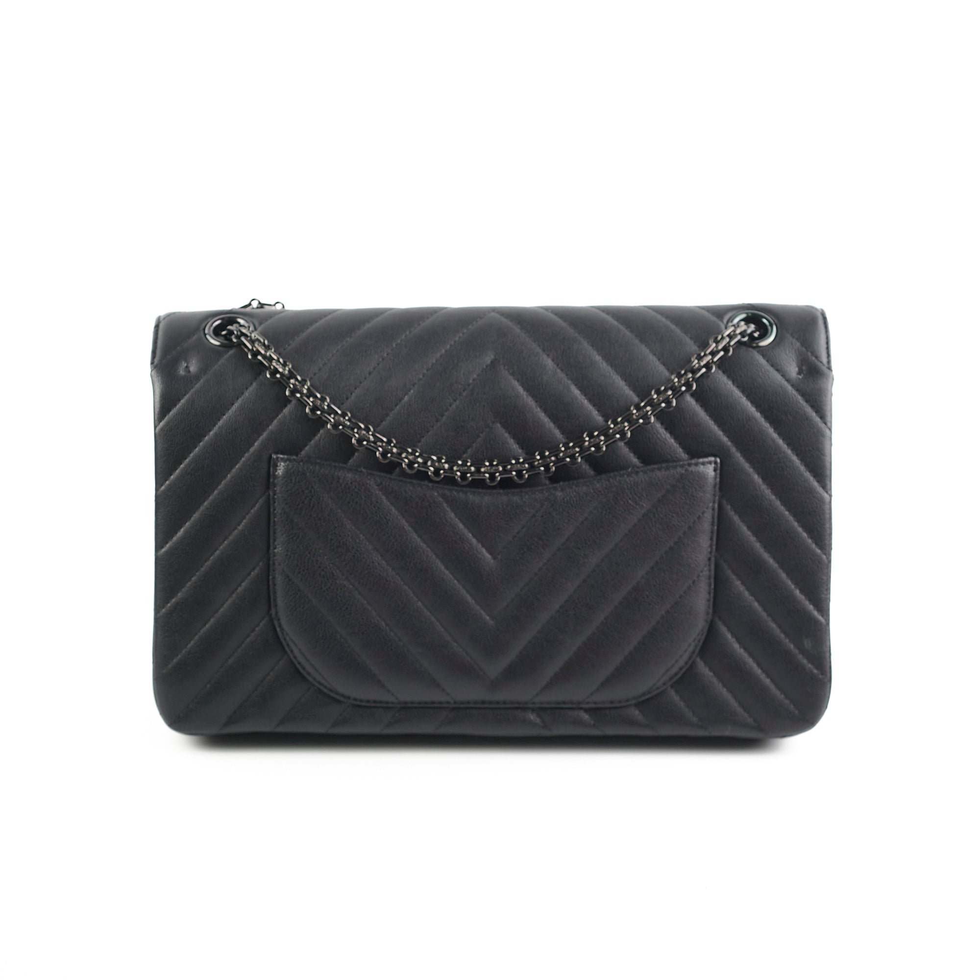 Chanel Reissue 226 So Black Leather Handbag - Luxury Designer Shoulder Bag for Women | Perfect for Evening Events, Parties & Special Occasions