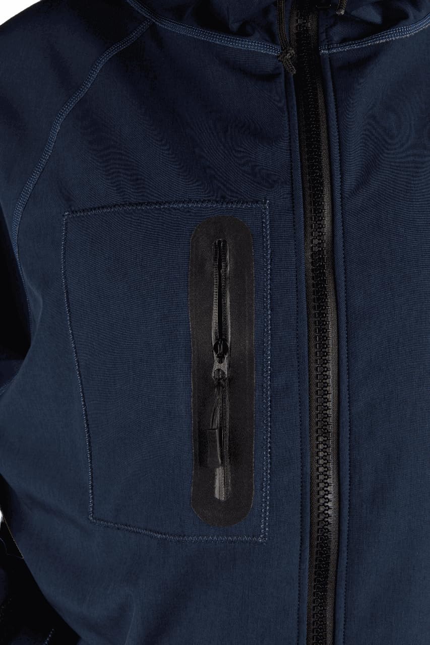 Ronix Head Honcho Poncho - Waterproof & Breathable Zip Up Rain Jacket for Men & Women - Navy Blue/Grey - Size L/XL - Perfect for Beach, Surfing, Camping & Outdoor Activities