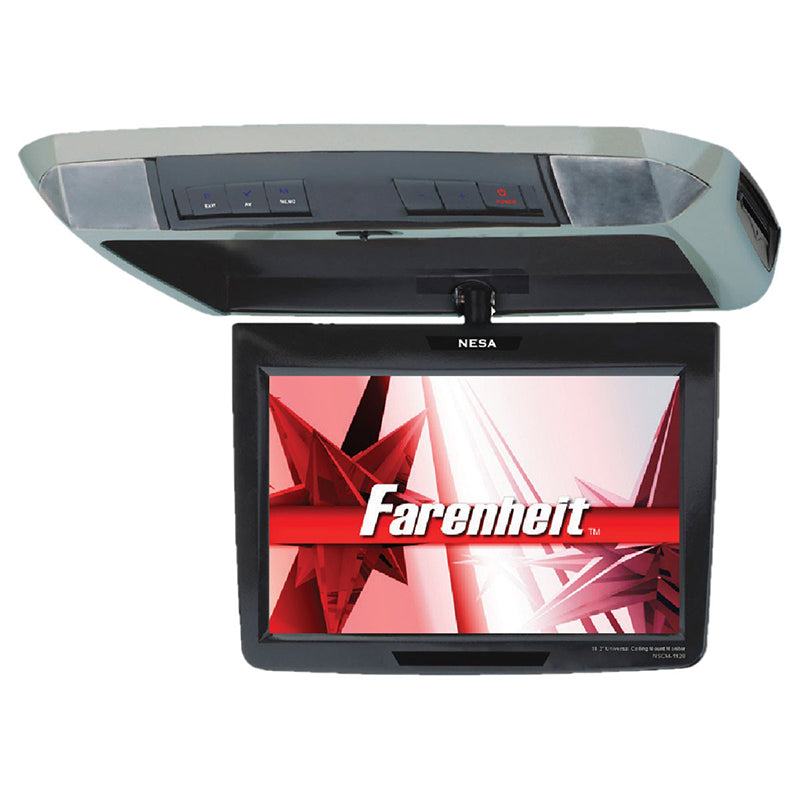 Farenheit T 1100CM 11.2 Inch TFT LCD Overhead Flip Down Car Monitor with 3 Interchangeable Skins/Colors - Perfect for SUVs, Trucks & RVs Entertainment System