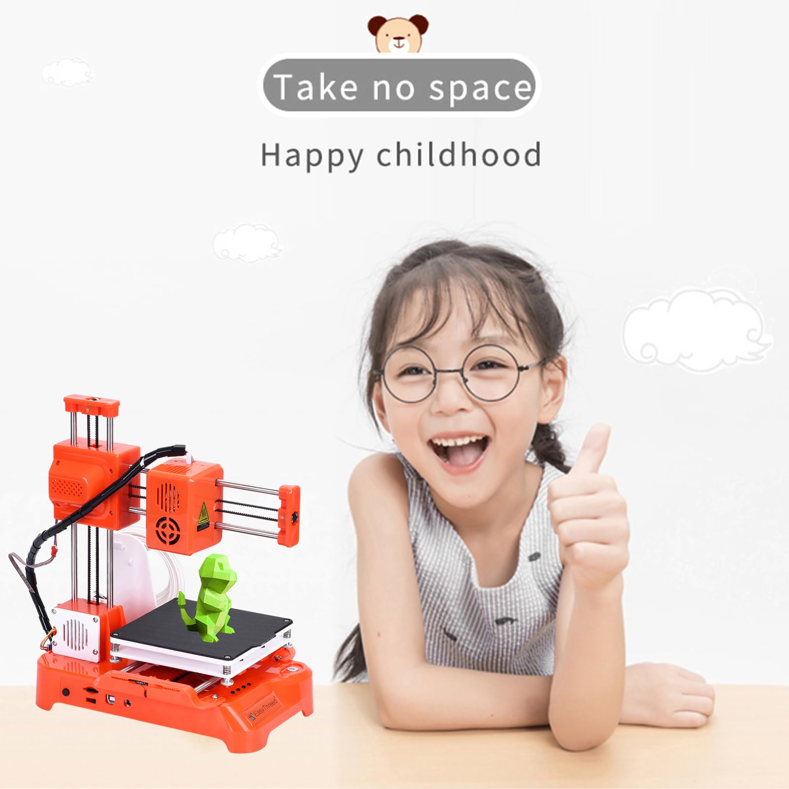 Mini 3D Printer for Kids & Beginners - 100x100x100mm Print Size, One-Key Printing, No Heated Bed, Includes PLA Sample Filament & TF Card - Perfect for Home Education, STEM Learning & Small DIY Projects