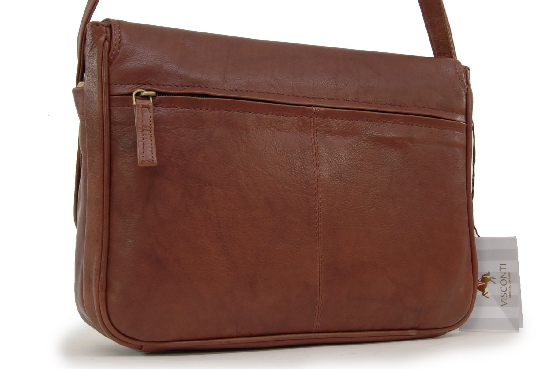 VISCONTI Women's Leather Crossbody Bag - Medium Organizer Handbag with Multiple Pockets & Adjustable Strap - Perfect for Work, Travel & Everyday Use - Claudia 03190