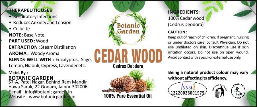 Pure Cedarwood Essential Oil 10ml - Natural Skin & Hair Care, Aromatherapy Diffuser, Relaxation & Stress Relief - Perfect for Massage, Spa, Yoga & Home Fragrance