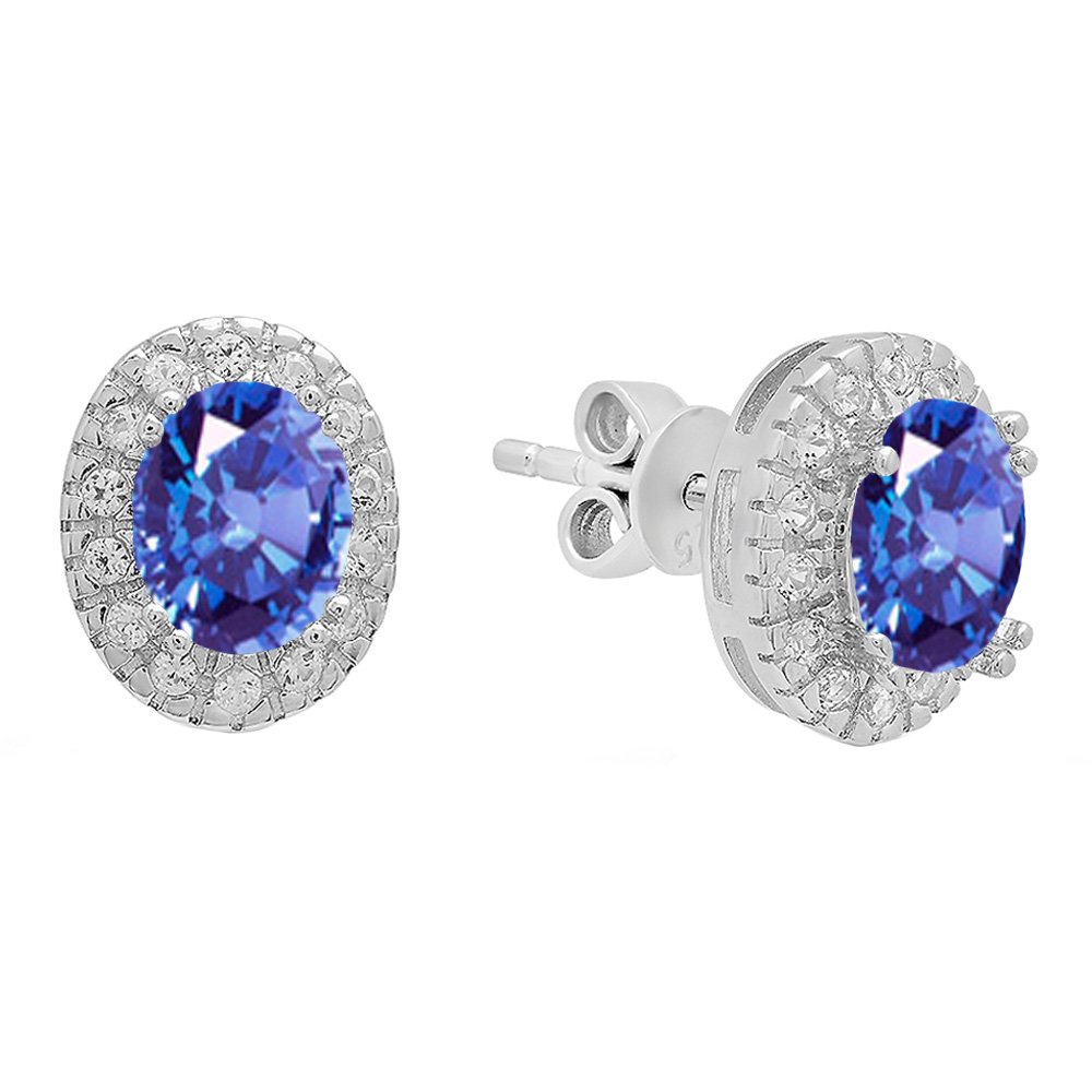 Dazzlingrock Collection Sterling Silver Halo Style Stud Earrings for Women - Elegant Fashion Jewelry for Parties, Weddings & Everyday Wear