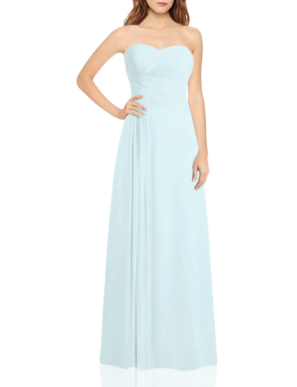 JAEDEN Elegant Chiffon Bridesmaid Dresses - Long Formal Evening Gowns for Prom, Wedding Party & Special Occasions | Flowy Pleated Design for Bridal Shower, Homecoming & Black Tie Events