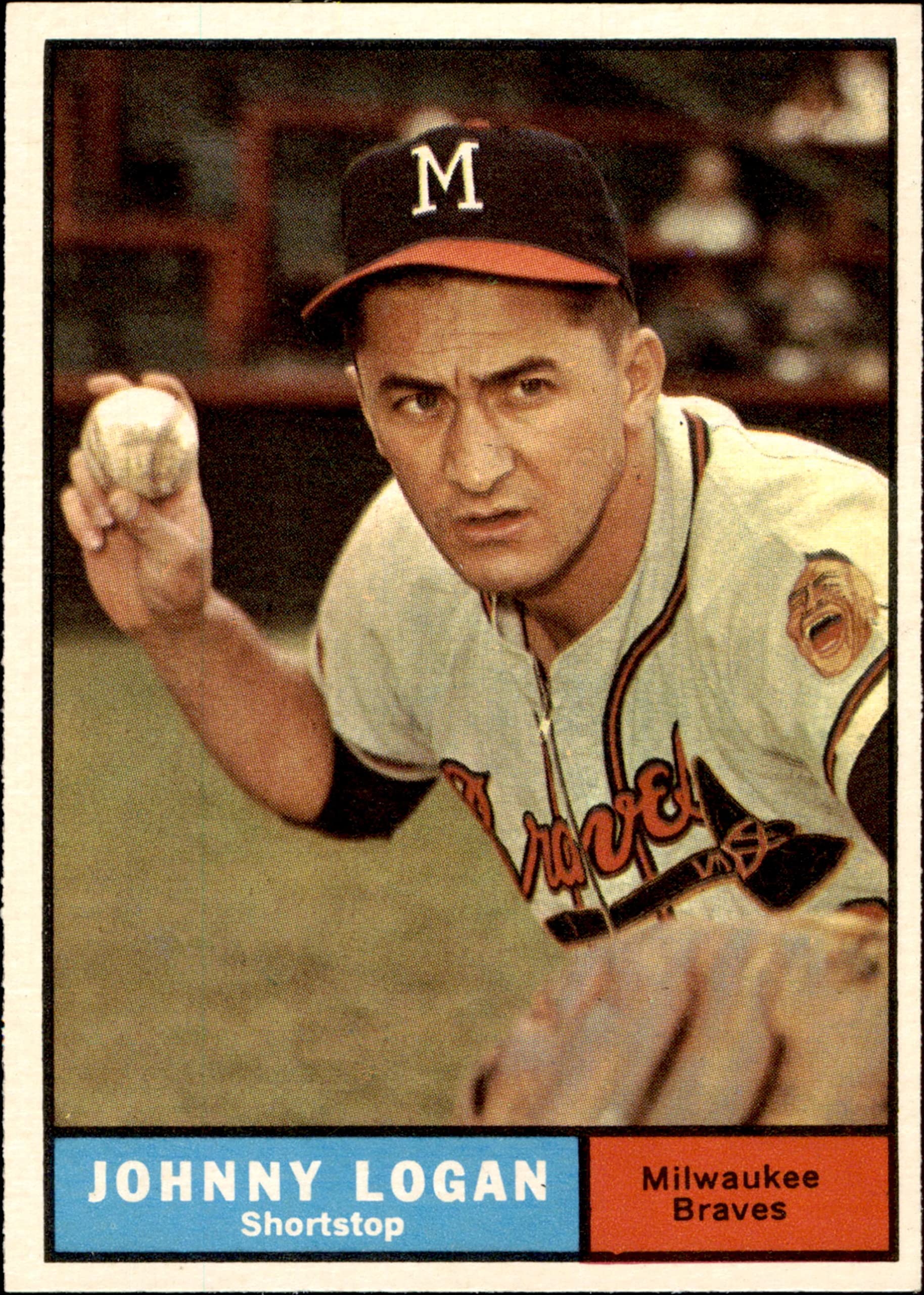 1961 Topps #524 Johnny Logan Milwaukee Braves Baseball Card - Near Mint (NM) Condition - Perfect for Collectors, Sports Memorabilia Enthusiasts & Vintage Baseball Fans