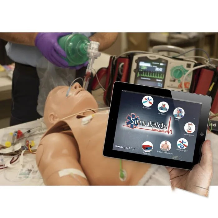 SMART STAT Simulator with iPad - Professional Medical Training Device for EMT, Paramedics & Nursing Students | Realistic CPR & Emergency Response Practice | Perfect for Classroom, Hospital & Home Use