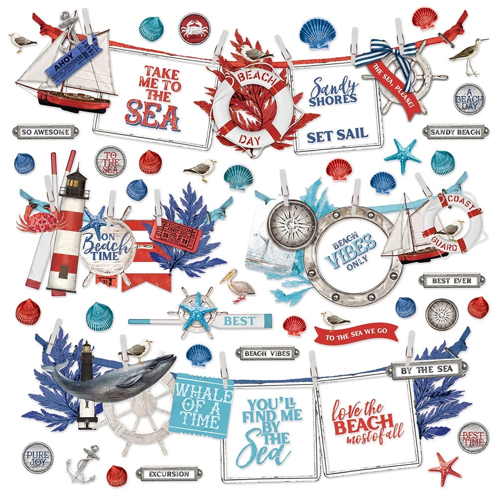 Simple Stories Banner Simple Vintage Seas Cardstock Stickers 12