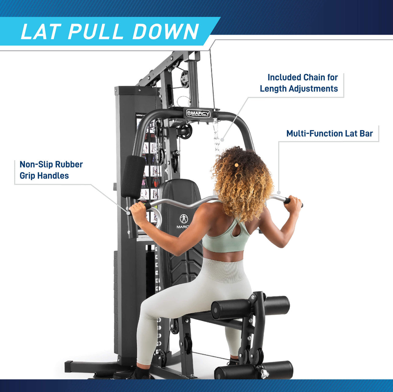 Marcy 150lb Stack Home Gym System MWM-4965SC - Strength Training Equipment for Full Body Workout at Home | Perfect for Small Spaces & Home Fitness