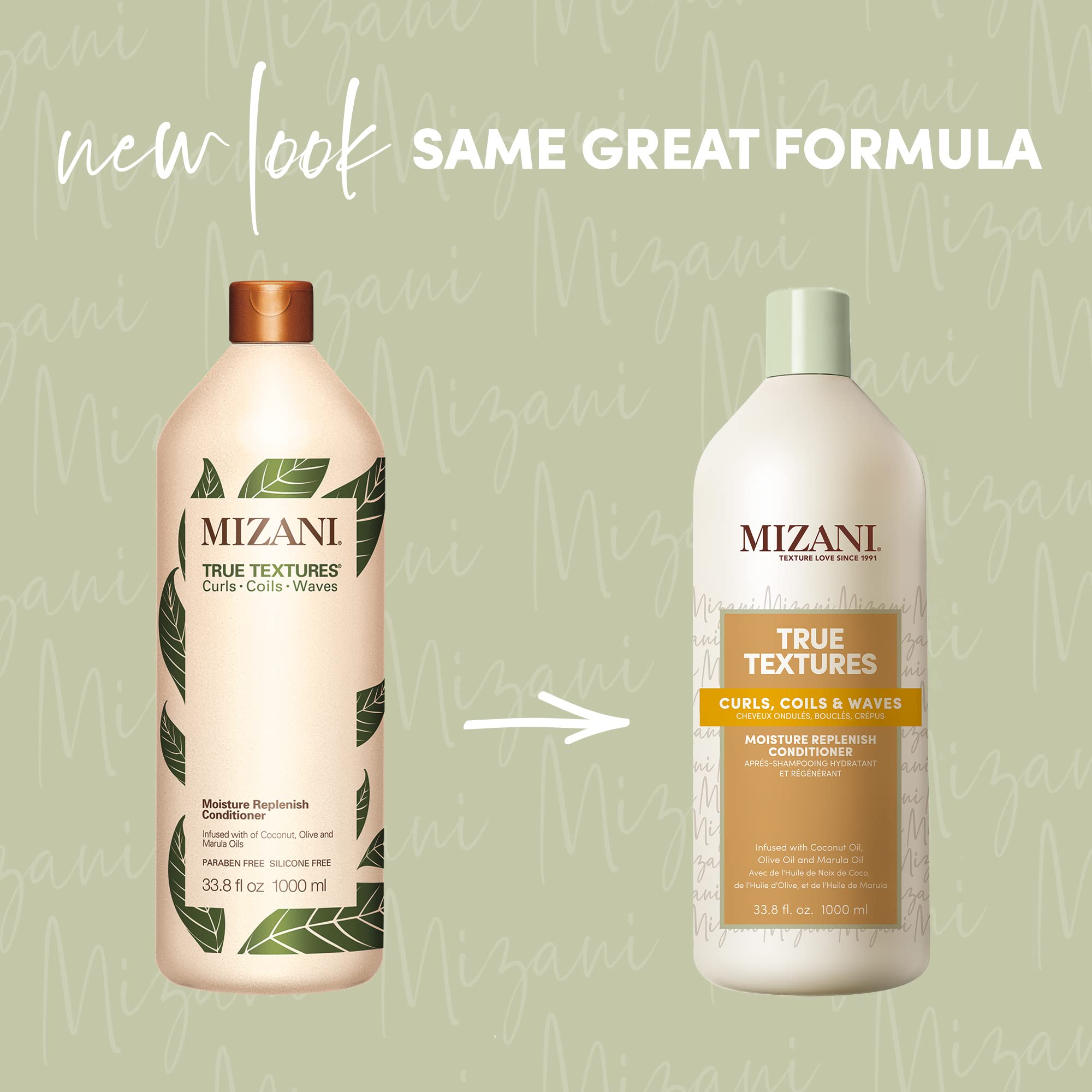 MIZANI True Textures Moisture Replenish Conditioner for Curly Hair - Silicone & Paraben Free, Hydrates & Defines Natural Curls | Perfect for Daily Hair Care & Curl Definition Routine