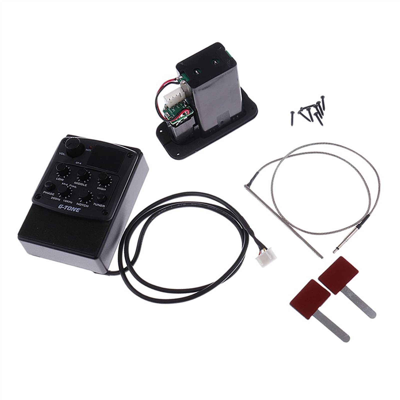 Acoustic Guitar Pickup with 3-Band EQ & Piezo Preamp System - Perfect for Live Performances & Studio Recording