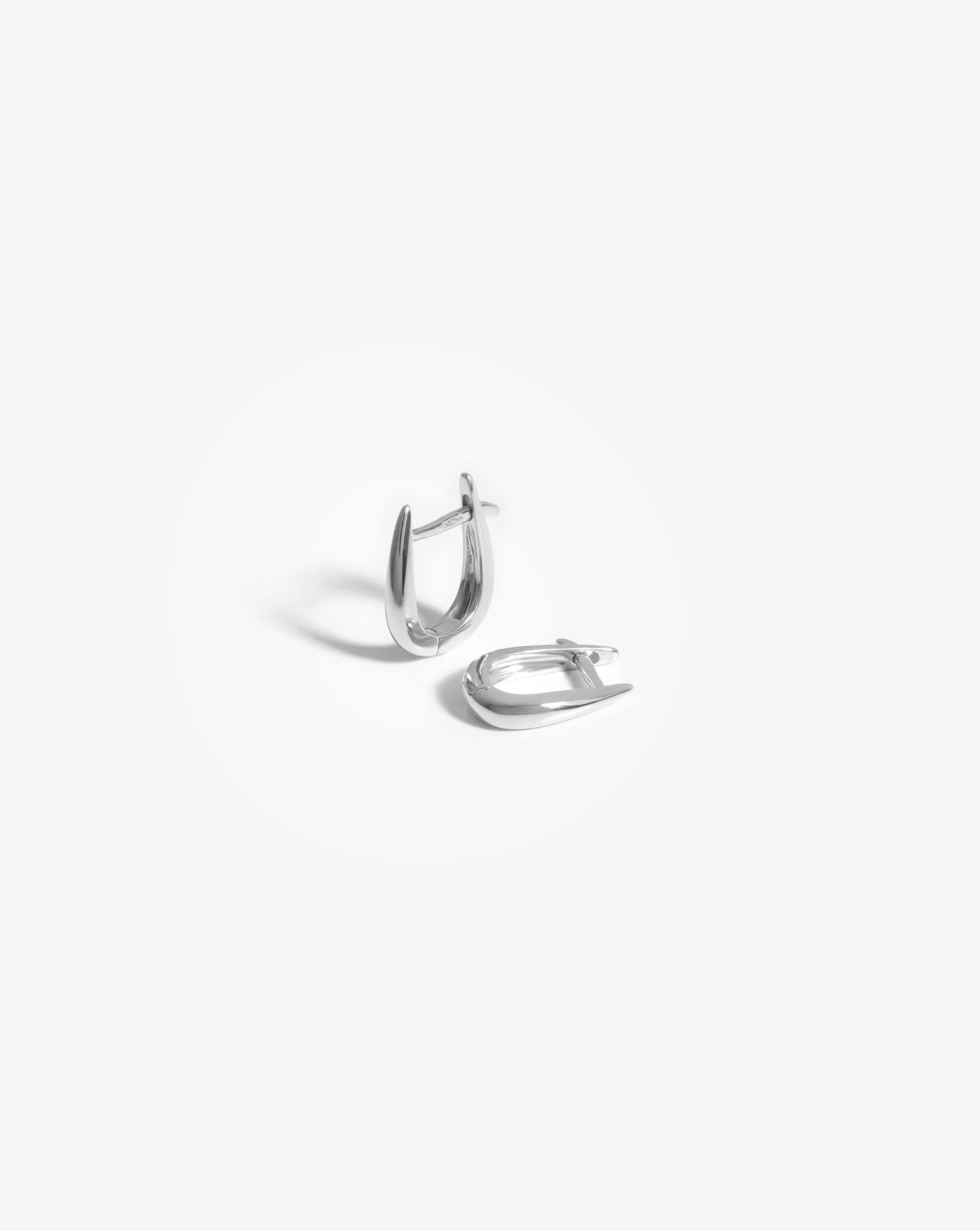 14K White Gold Huggie Hoop Earrings for Women - Minimalist Fine Claw Huggies - Perfect for Everyday Wear, Date Nights & Special Occasions
