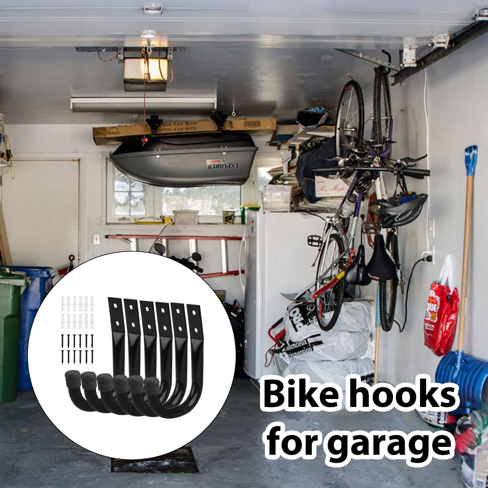 Heavy Duty Garage Ladder Hooks Set - Wall Mounted Storage Hooks for Ladders, Bikes, Hoses & Tools | Perfect for Garage Organization, Shed Storage & Workshop Use