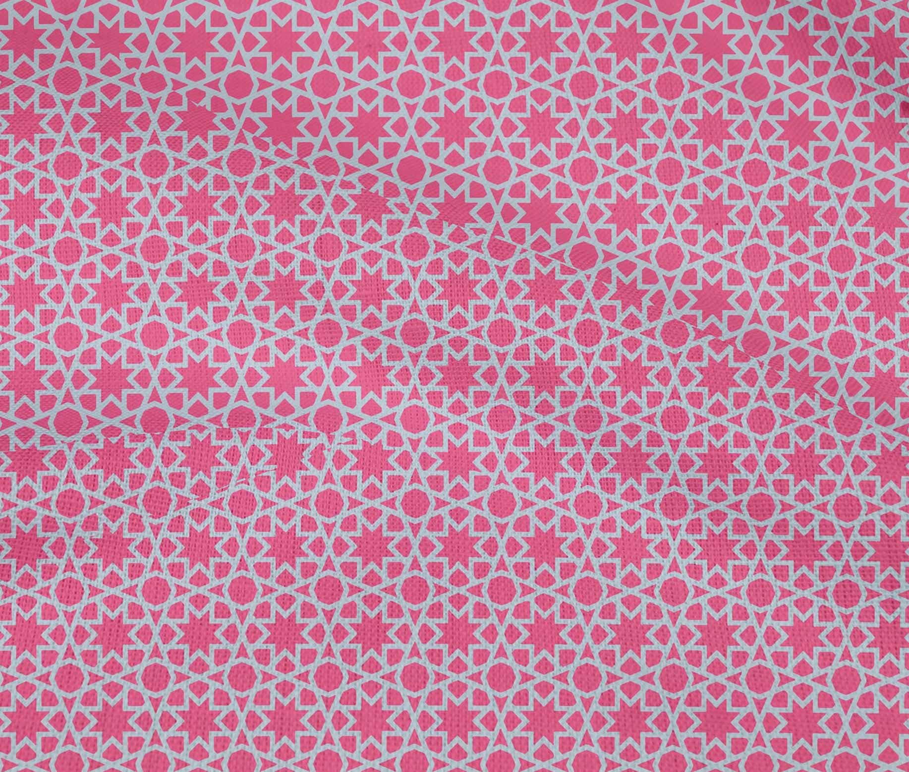 oneOone Cotton Flex Pink Geometric Block Print Fabric by The Yard - 40 Inch Wide Soft Stretch Material for Dresses, Skirts & DIY Fashion Projects