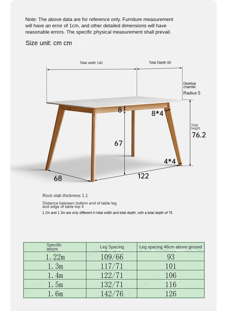 Solid Oak Wood Modern Rocking Dining Table - Stylish & Durable for Home, Restaurant, and Outdoor Dining Spaces