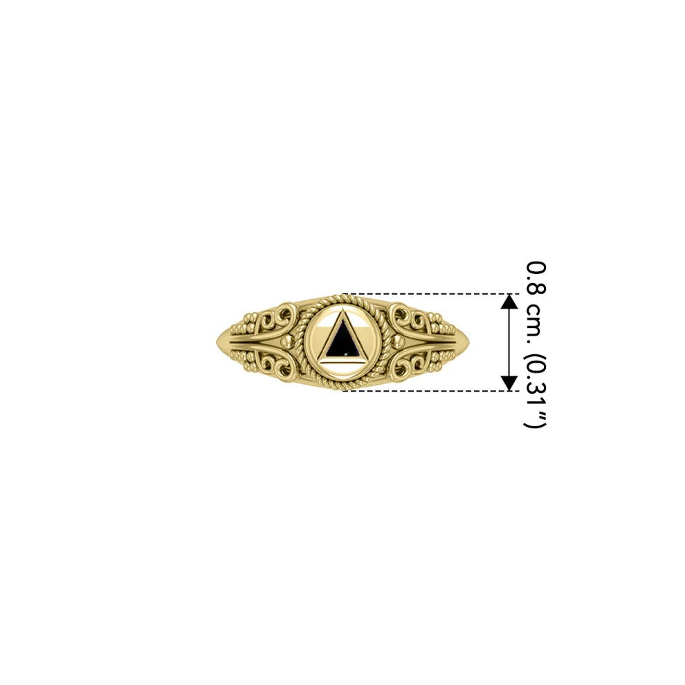 14K Yellow Gold Celtic Triangle Symbol Ring for Women - Elegant Spiritual Jewelry for Everyday Wear, Gift Giving & Special Occasions