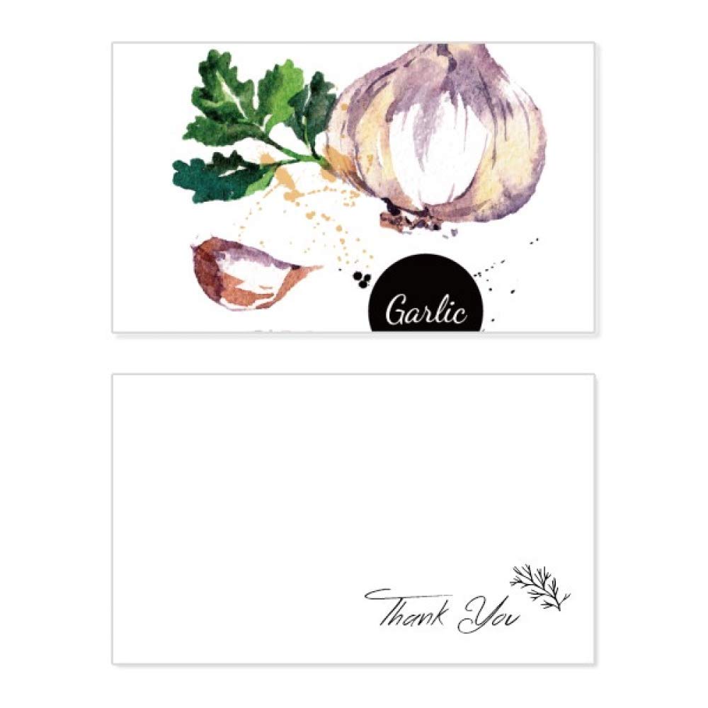 Garlic Vegetable Watercolor Thank You Cards - Set of 10 Blank Greeting Cards for Birthday, Wedding, Business & Appreciation - Handmade Eco-Friendly Stationery for Special Occasions & Gifts