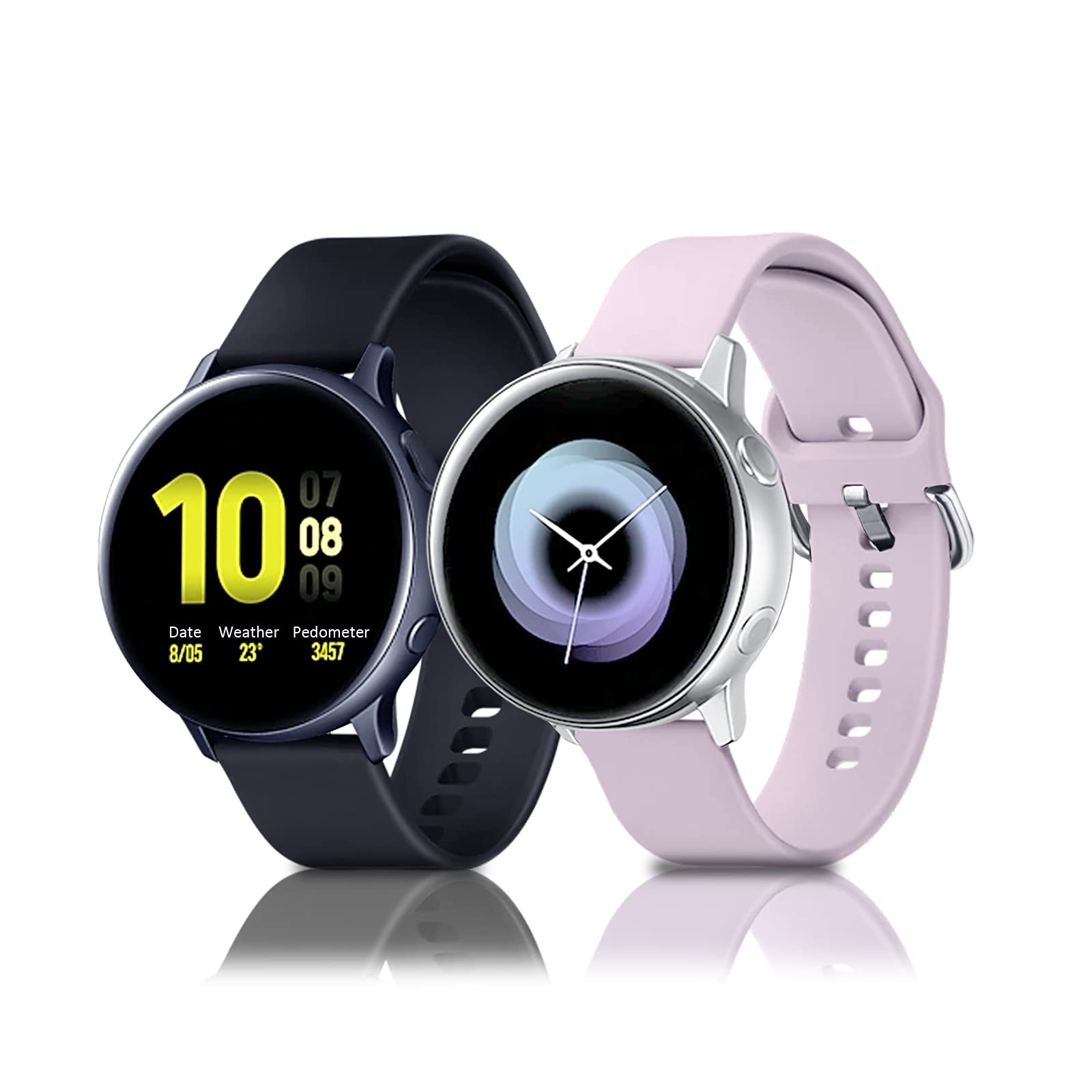 Premium 20mm Soft Silicone Watch Bands for Samsung Galaxy Watch 3/1/4 & Active/Active 2 (40mm/44mm) - Durable Replacement Sports Straps for Men & Women - Perfect for Workouts, Running & Everyday Wear