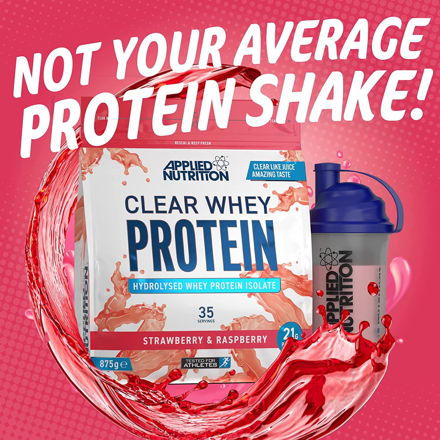 Applied Nutrition Clear Whey Isolate Protein Powder - 875g (35 Servings) | Low-Calorie Post-Workout Recovery & Muscle Building Supplement for Athletes & Fitness Enthusiasts