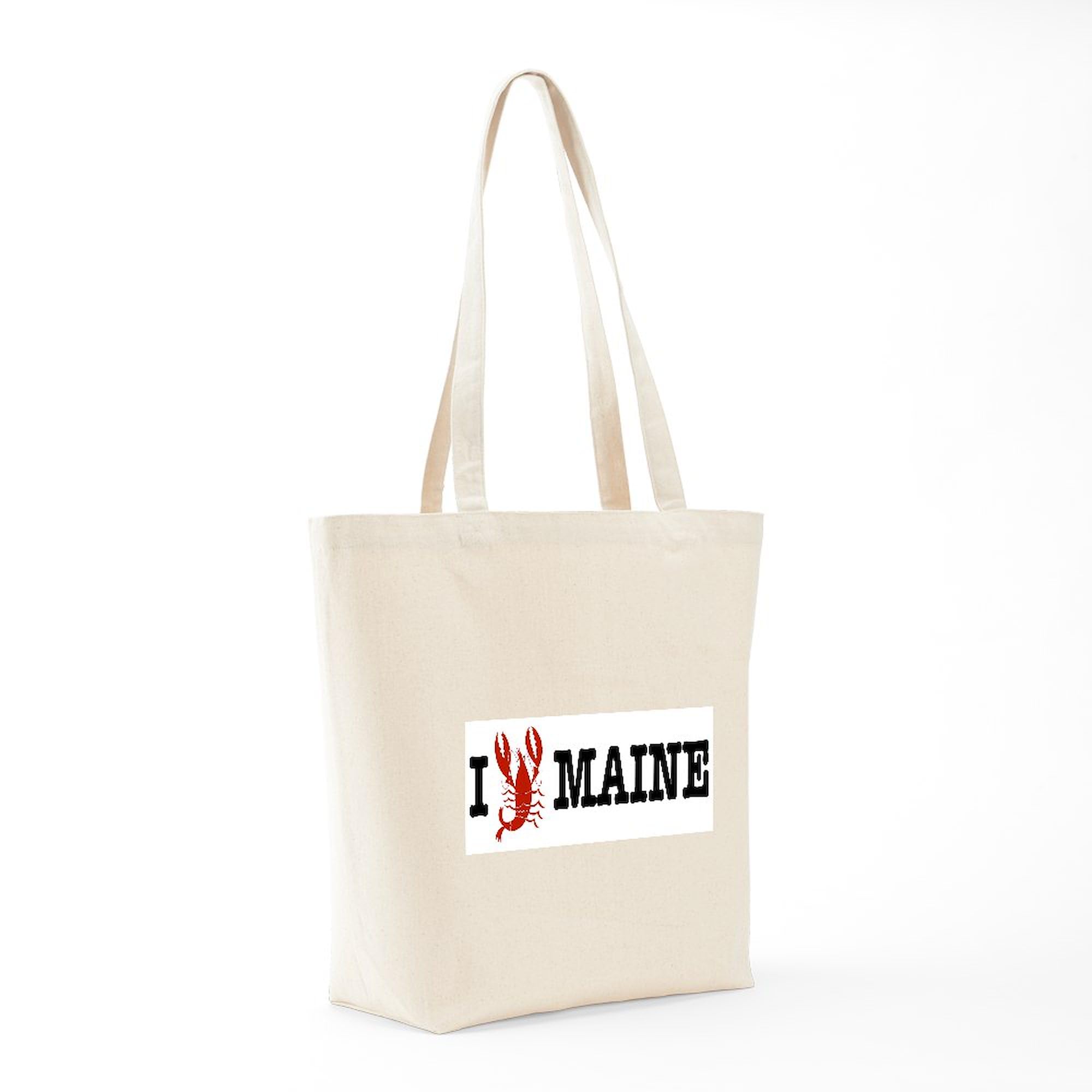 I Love Maine Tote Bag - Natural Canvas Reusable Shopping Bag for Groceries, Beach & Daily Use | Eco-Friendly & Durable