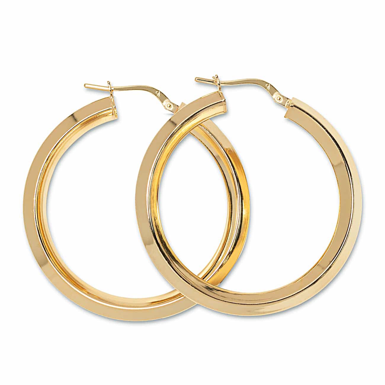 Stylish Beveled Large Hoop Earrings for Women - Trendy Gold & Silver Statement Jewelry - Perfect for Parties, Weddings & Everyday Wear
