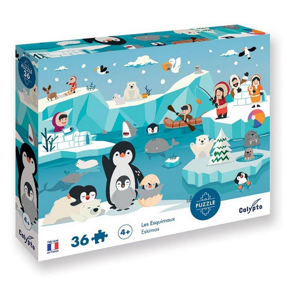 Calypto Jigsaw Puzzle - 36 Piece Eskimo Theme Arctic Adventure Puzzle for Kids & Adults - Perfect for Family Game Night & Winter Themed Decor