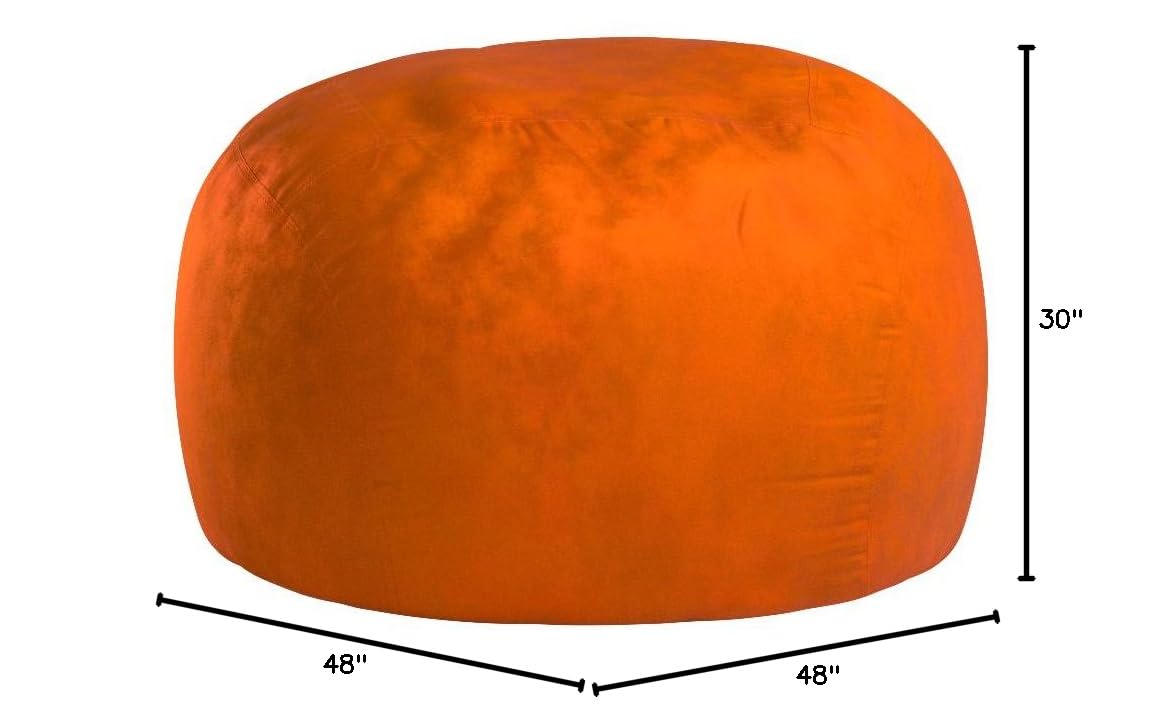 Chill Sack Giant 4ft Memory Foam Bean Bag Chair - Oversized Sofa with Soft Microfiber Cover in Orange - Perfect for Living Room, Game Room & Dorm Relaxation