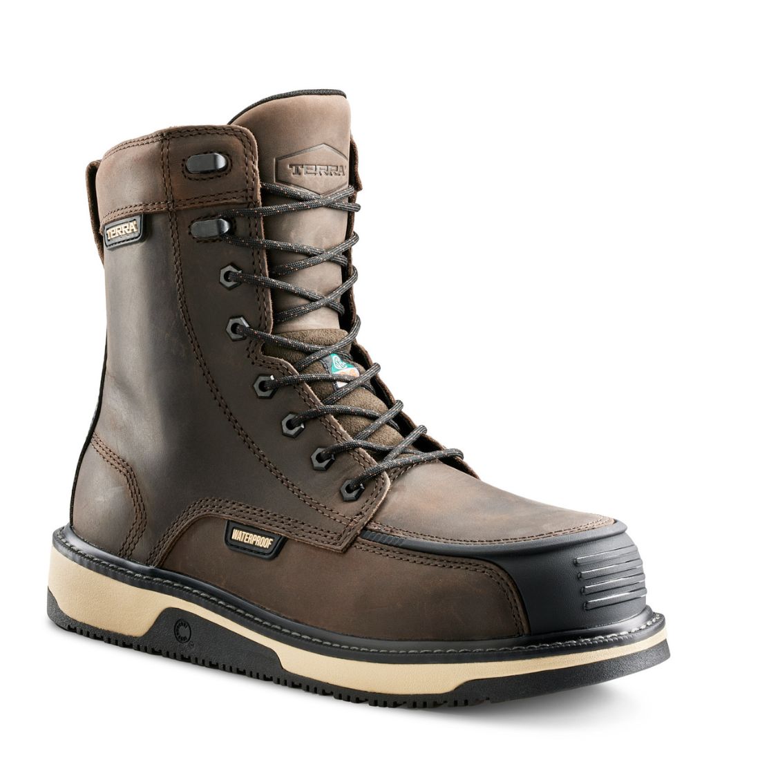 Terra Ironstone Men's 8 Waterproof Composite Toe Work Boot 839FDB - Durable Safety Shoes for Construction, Warehouse & Outdoor Work
