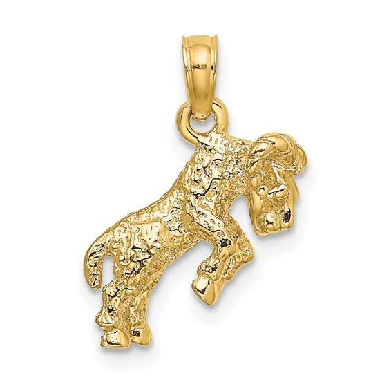 14K Yellow Gold Aries Zodiac Necklace Charm Pendant - 3D Ram Pendant for March 20 - April 18 Birthday Gift, Horoscope Jewelry for Women - Perfect for Daily Wear, Special Occasions & Astrology Lovers
