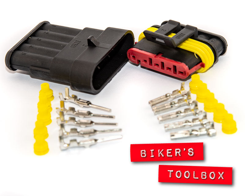 5-Way Superseal Weatherproof Electrical Connector - Waterproof, Dustproof, and Shockproof for Automotive, Marine, and Outdoor Wiring Applications