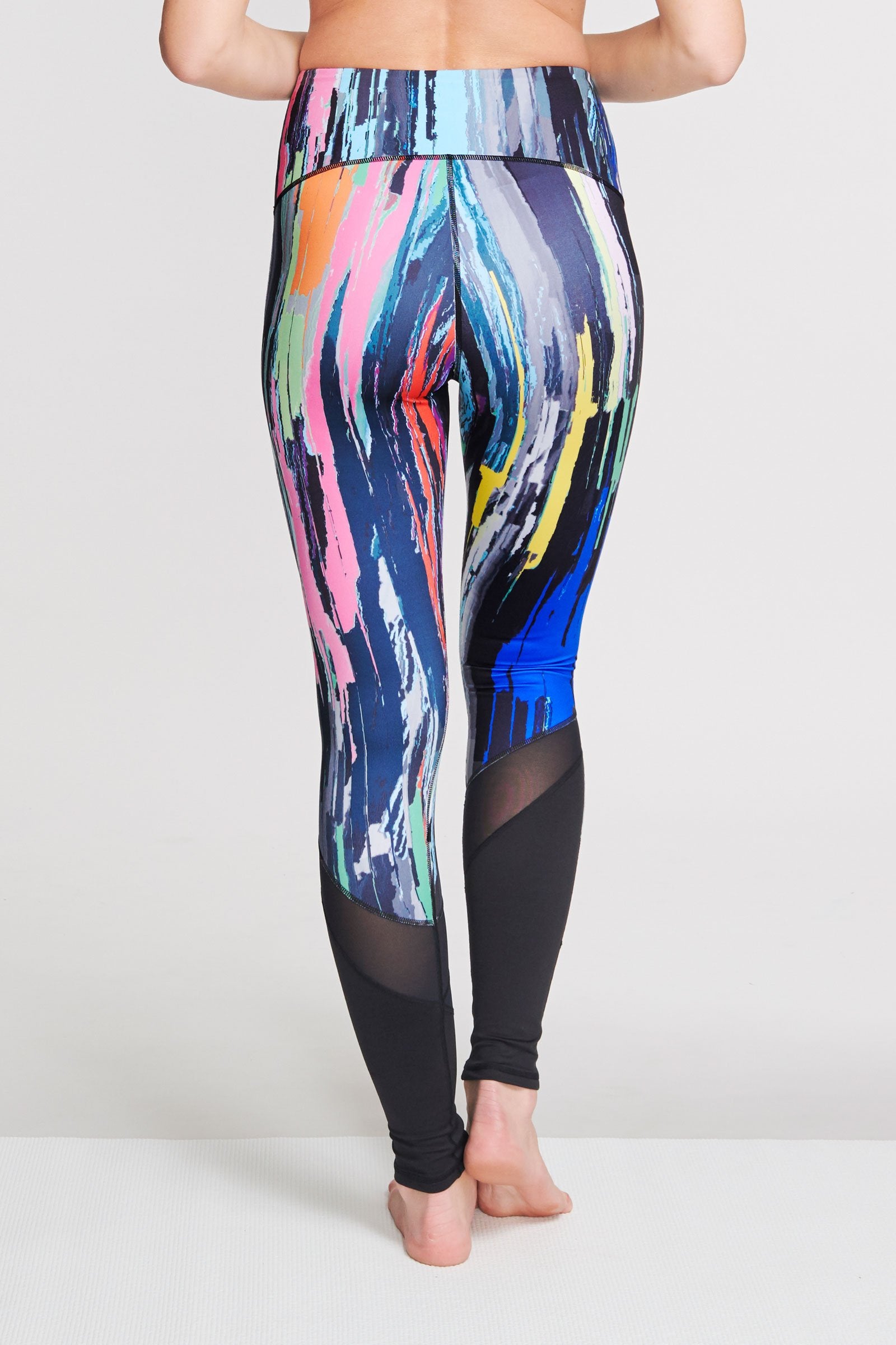 High Waisted Tummy Control Yoga Pants - Slimming Full Length Leggings for Women in Painted Palette Print | Perfect for Workout, Running & Casual Wear
