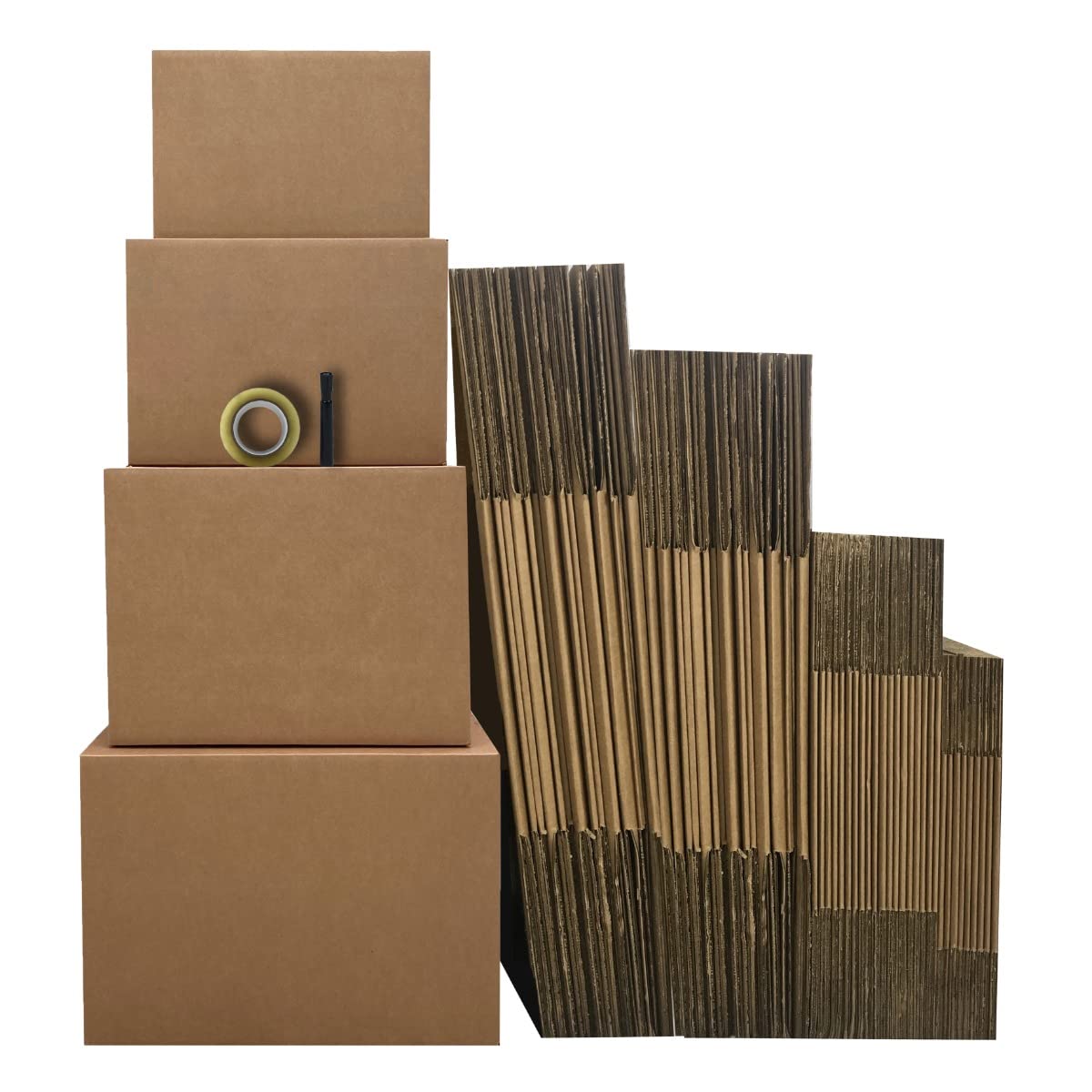 5 Room Economy Moving Kit with 67 Boxes & Packing Supplies - Perfect for Home Relocation, Office Move & Storage Organization