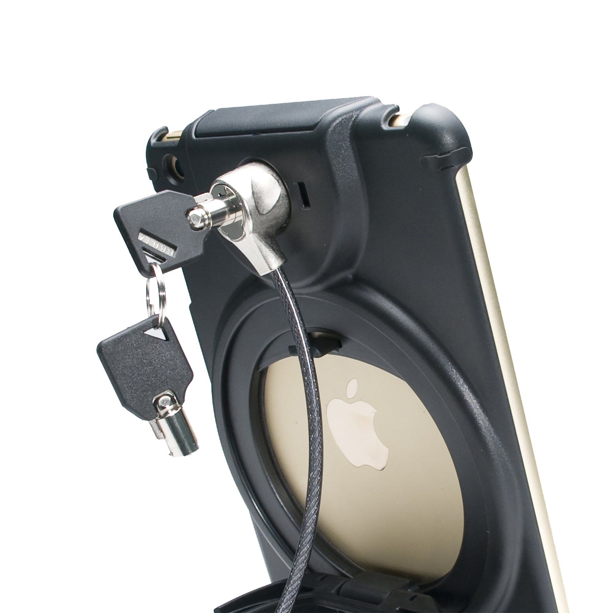 Anti-Theft iPad Mini Case with 360° Rotation & Built-In Stand - Secure Locking Case with Carrying Strap for iPad Mini 1st to 5th Generation (Black) - Perfect for Travel, School & Office Use