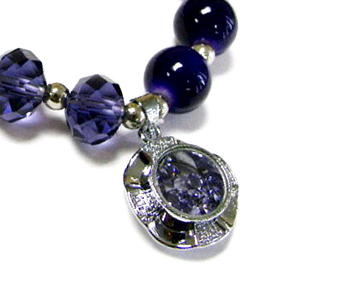 Amethyst Birthstone Bracelet for Women - February Birthday Gift, Glass Beaded Charm Bracelet, Christmas Jewelry Present - Perfect for Gifting, Daily Wear & Special Occasions