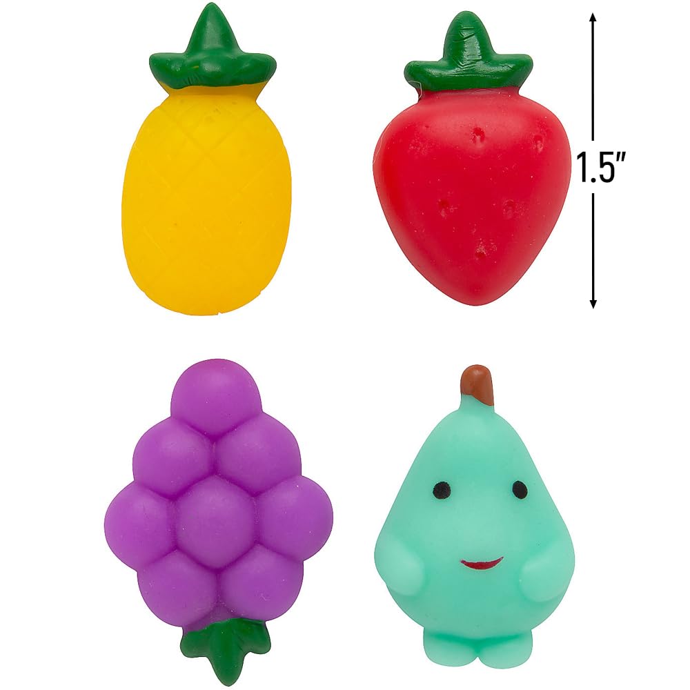 12 Pack Fruit Mochi Squishy Toys - Kawaii Stress Relief Fidget Toys for Kids & Adults - Perfect for Anxiety Relief, Sensory Play and Party Favors