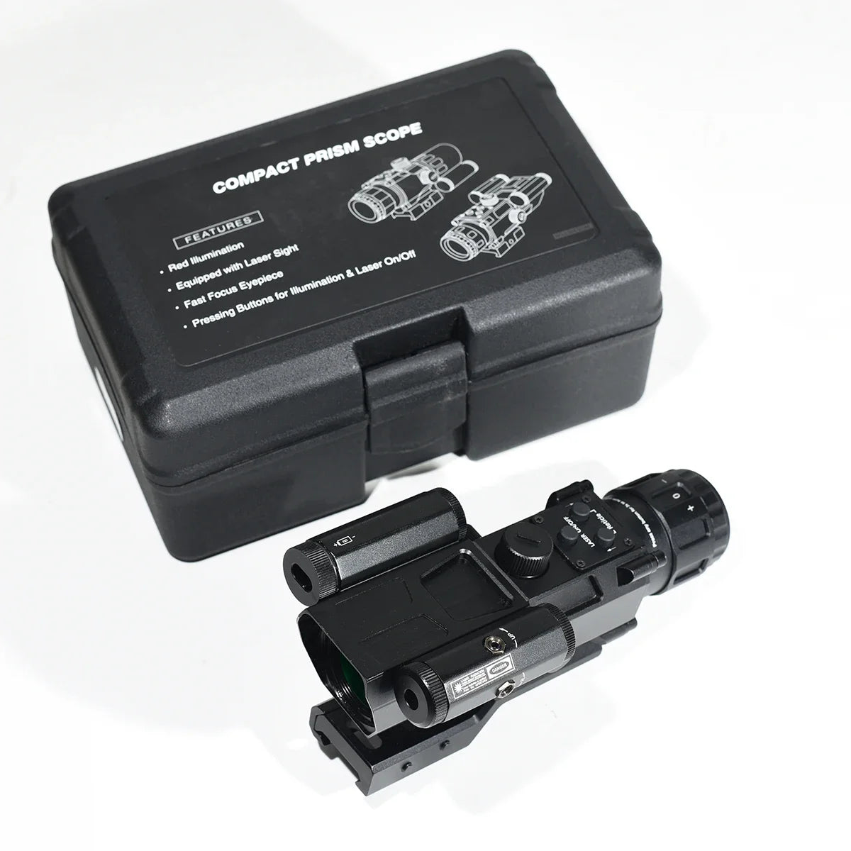 4x32 Rifle Scope with Red Laser & Prism Optic - Tactical Hunting Combo, Glass Etched Reticle, Reflex Collimator for 20mm Rail - Perfect for Hunting, Target Shooting & Outdoor Adventures