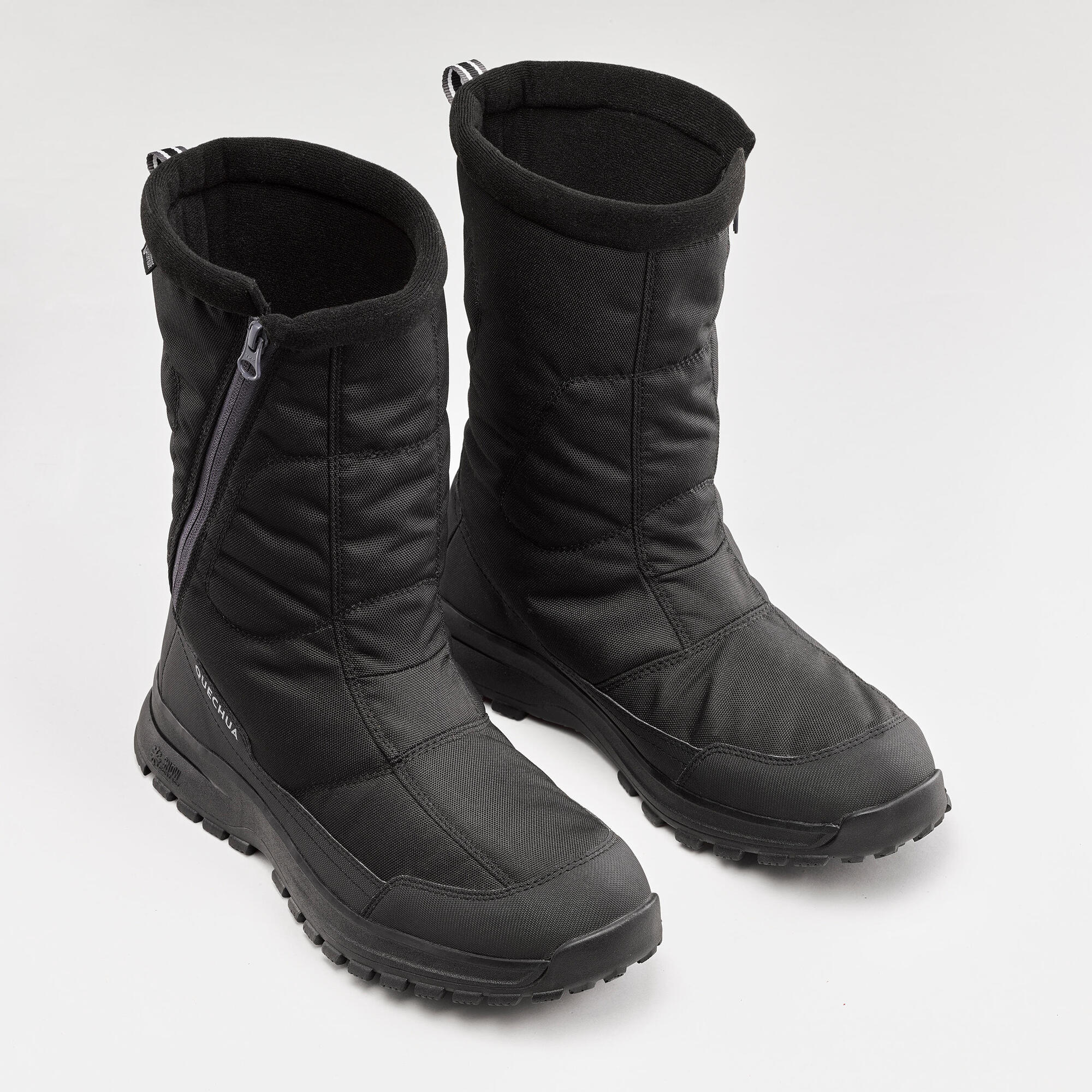 Quechua SH100 Zip Waterproof Snow Hiking Boots for Men - Warm Winter Trekking & Outdoor Adventure Footwear for Snowy Trails and Mountain Climbing