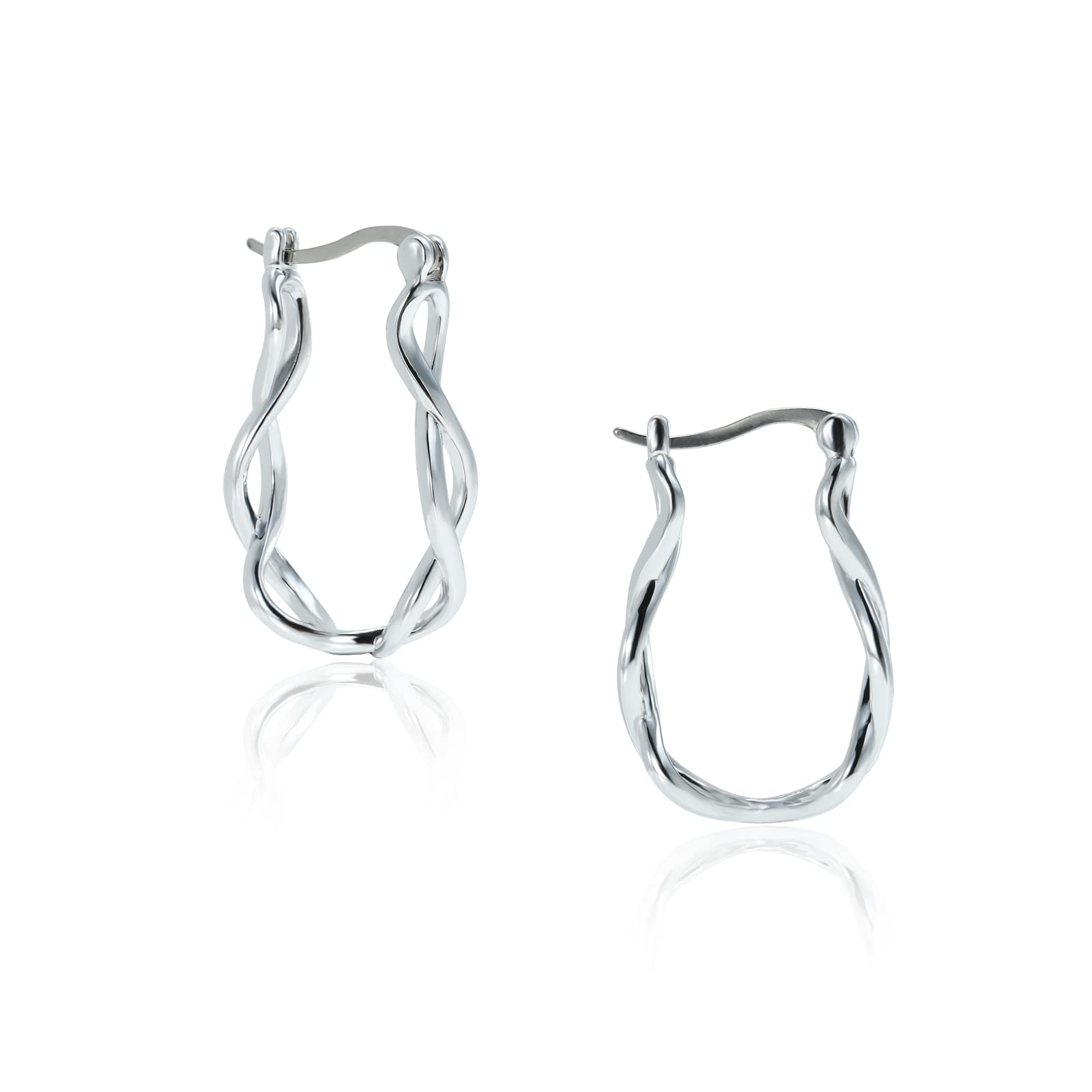 Titanium Hoop Earrings for Women - Round & Oval Boho Earrings with Filigree, Beaded, Chain & Twist Designs | Hypoallergenic Pure Titanium Posts, Lightweight & White Gold Plated | Perfect for Sensitive Ears, Everyday Wear & Boho Fashion Style