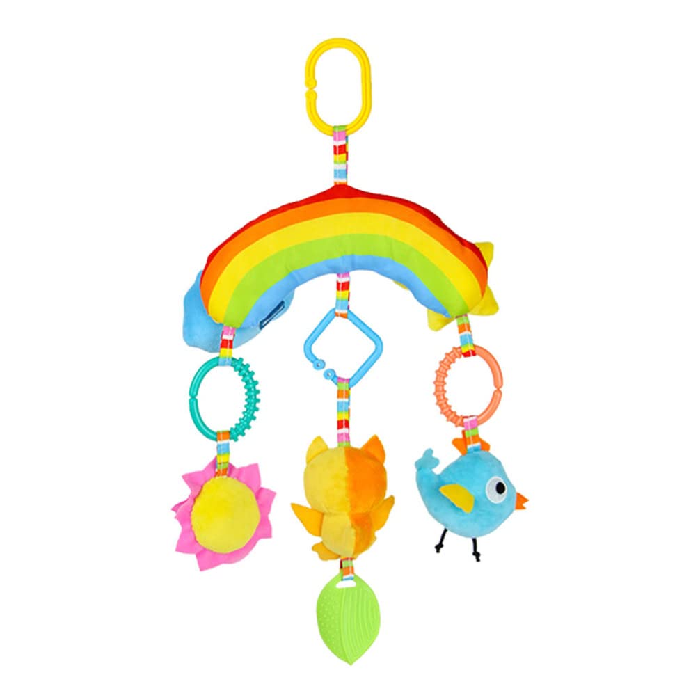 FOMIYES Soft Plush Baby Car Seat Toys - Cute Cartoon Animal Hanging Rattles for Newborns & Infants | Stroller & Crib Toy for Boys & Girls | Perfect Baby Shower Gift for Playtime & Travel