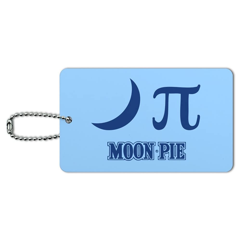 Nerdy Moon Pi MoonPie Luggage Tag - Funny Travel ID Card for Suitcases & Carry-On Bags - Perfect for Airports, Vacations & Business Trips