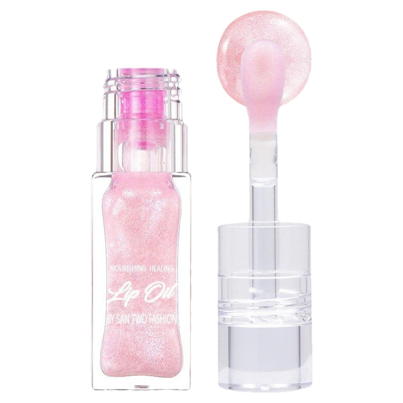 Color Changing Lip Oil with Shimmer & Glitter - Hydrating Transparent Lip Gloss for Women, Lightens Lip Lines & Enhances Pout (6.5ml) - Perfect for Daily Wear, Parties & Special Occasions