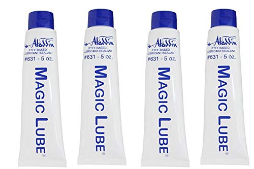 4 Pack Magic Lube 5 oz - Teflon Based Lubricant & Sealant for Plumbing, Automotive & DIY Projects - Waterproof & Long-Lasting Protection for Faucets, Valves & Pipes (Model 631)