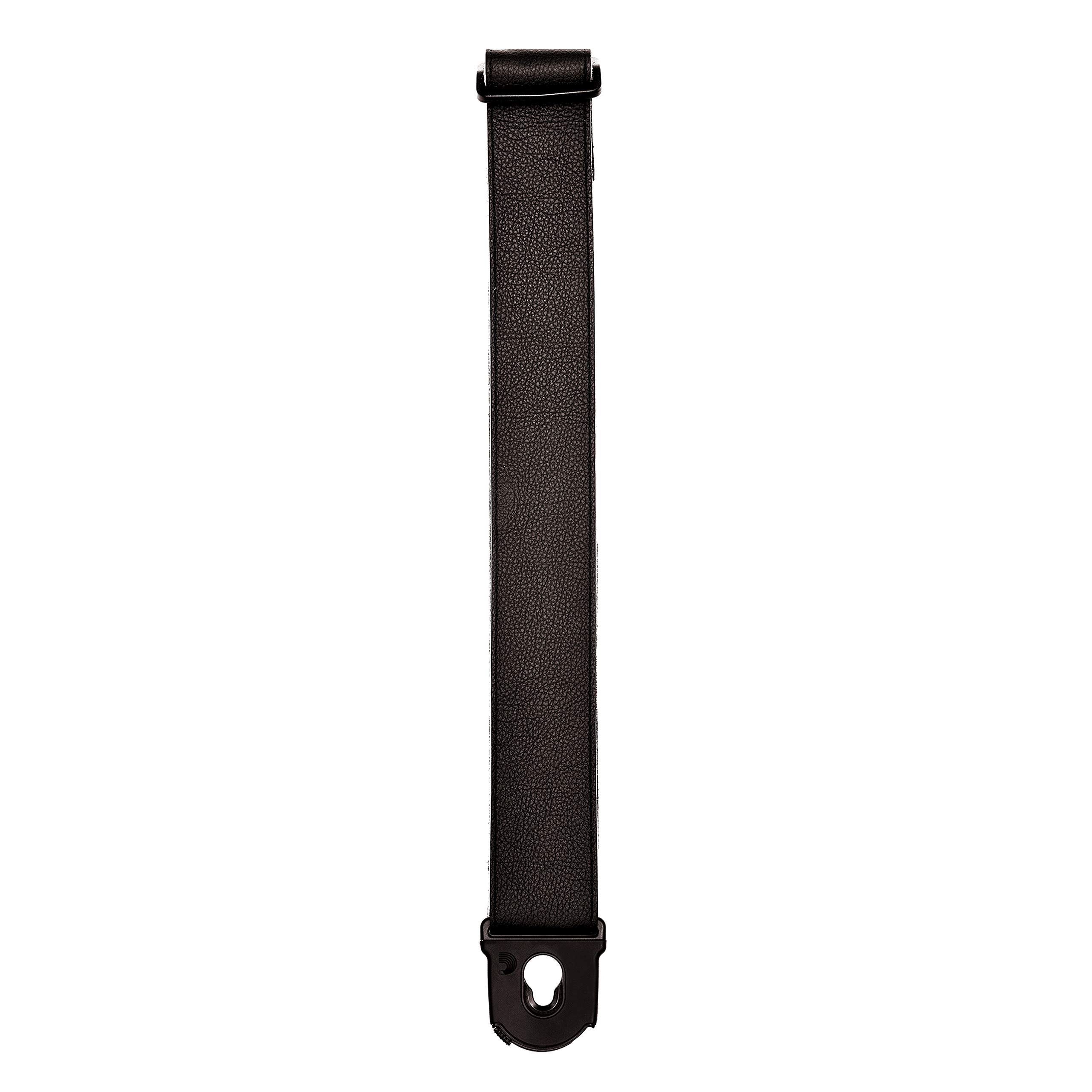 D'Addario Premium Locking Leather Guitar Strap for Electric & Acoustic Guitars - Secure & Adjustable Bass Guitar Strap - Black - Perfect for Live Performances & Studio Sessions