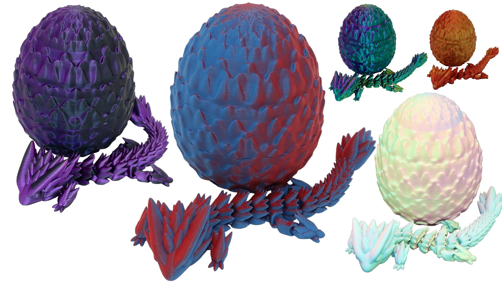 Spiky Dragon and Egg Fidget Toy - Articulated Dragon Egg Stress Relief Toy for Kids & Adults (Cotton Candy Color) - Perfect for Anxiety Relief, Focus, and Classroom Sensory Play