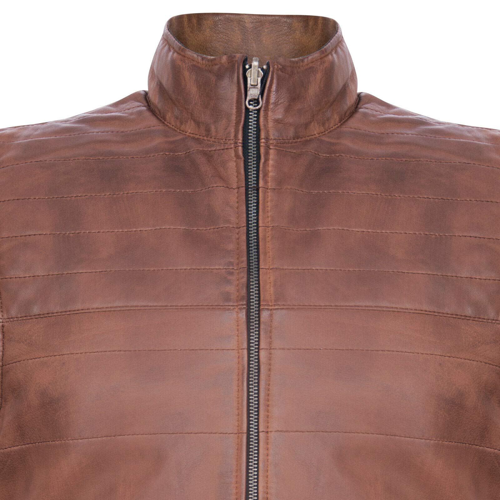 Men's Reversible Leather Puffer Vest - Black/Brown Quilted Waistcoat Gilet for Winter Warmth | Outdoor Activities & Casual Wear