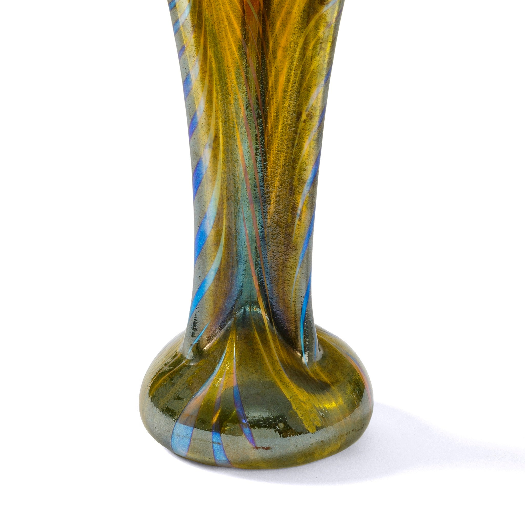 Tiffany Studios New York Pulled Feather Vase - Handcrafted Art Glass Vase for Home Decor, Wedding Centerpiece & Luxury Gift