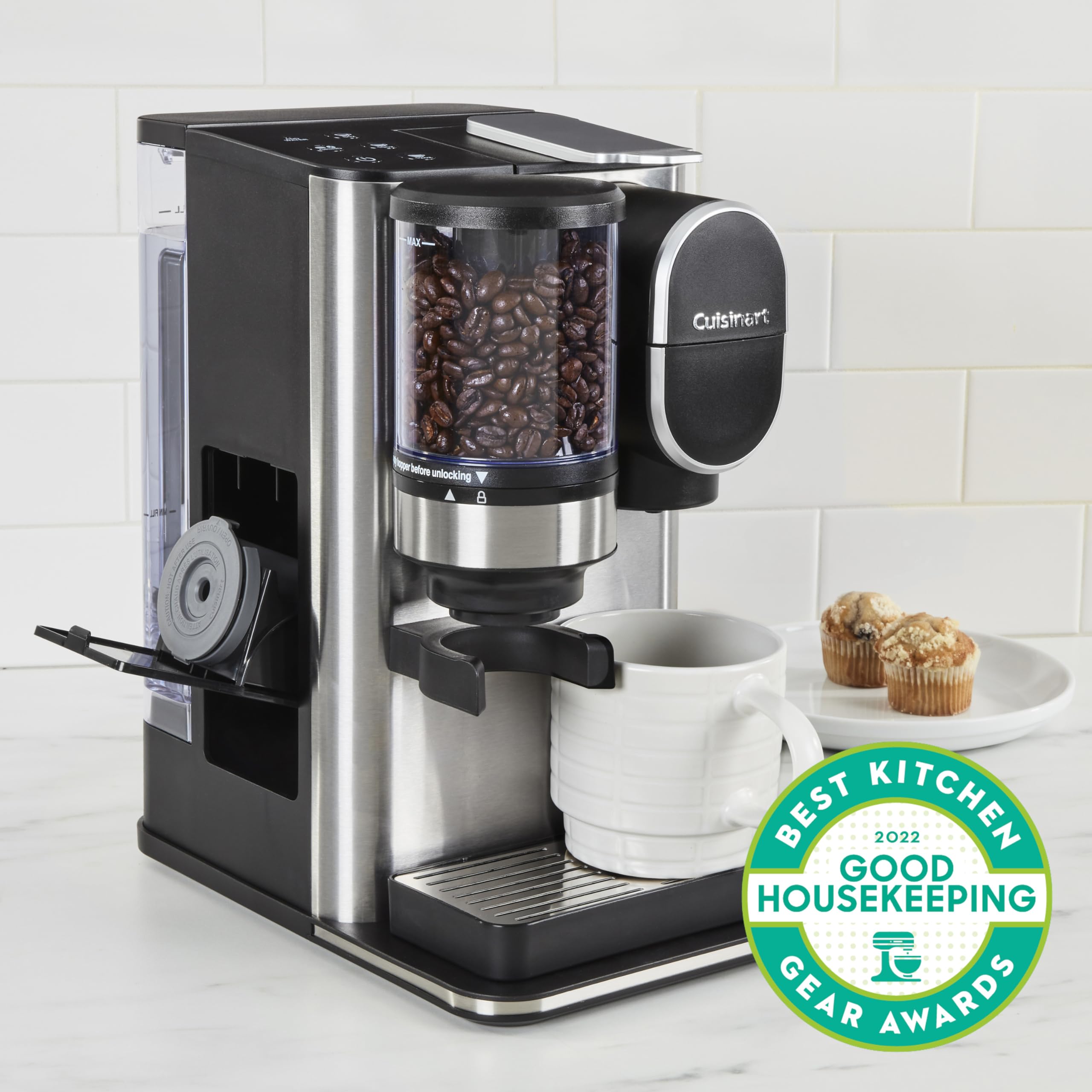 Cuisinart DGB-2SS Single Serve Coffee Maker with Built-in Coffee Grinder, 48oz Removable Water Reservoir, 120V Stainless Steel - Perfect for Home, Office & Small Kitchens