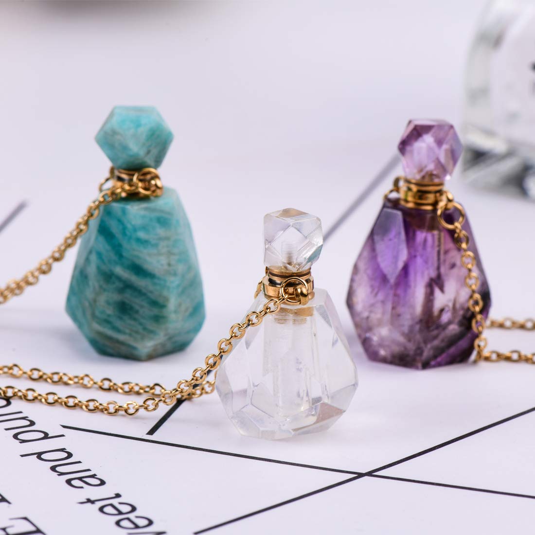 Natural Gemstone Crystal Necklace - Irregular Shape Healing Stones for Chakra Balancing & Aromatherapy | Perfect for Meditation, Yoga & Spiritual Healing