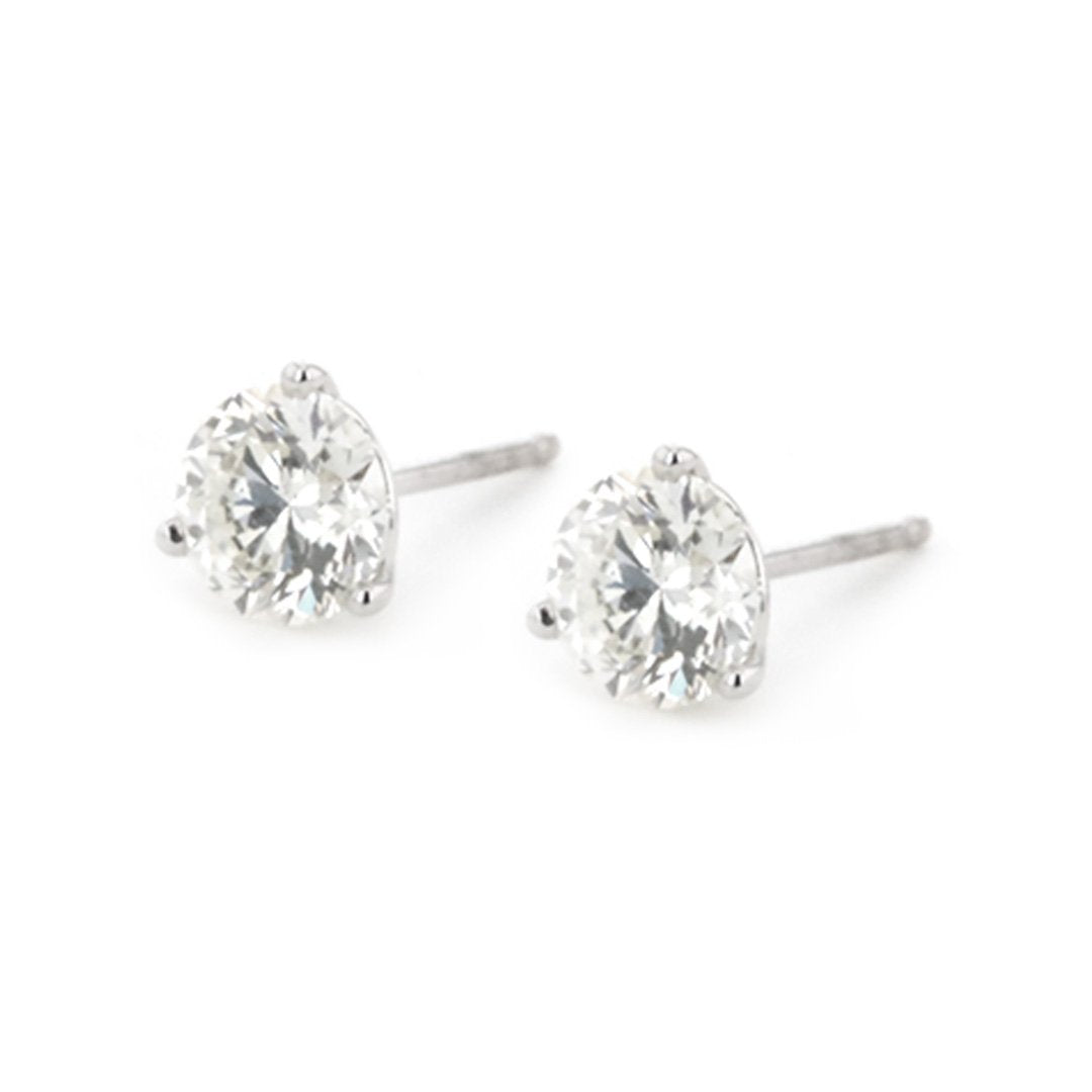1.40 Carat (ctw) Diamond Stud Earrings for Women - 14K White Gold Prong Set Earrings - Perfect for Weddings, Anniversaries & Everyday Elegance